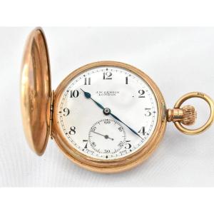J. W. Benson Swiss Made Full Hunter 9ct Gold Pocket Watch