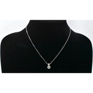 A Vintage 9ct Gold 1.30 Carat Diamond 2 Stone Drop Pendant & Chain Hallmarked