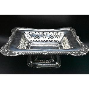 Edwardian 1902 S. Glass Solid Sterling Silver Pieced Centerpiece Bowl Or Dish