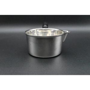 Antique Silver Saucepan With A Wooden Handle Bandy Warmer Or Chocolate Pan