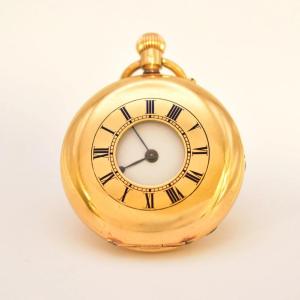 Rare montre de poche demi-chasse ancienne en or 18 carats, George Jackson, Glasgow FM, années