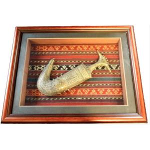 Antique Yéménite Bédouin Jambiya Dague Argent Repousse Encadré Artefact Tribal