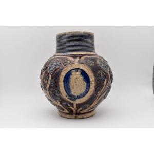 Rare Antique William III Période Royal Portrait Westerwald Stoneware Jug Ca 1700 »