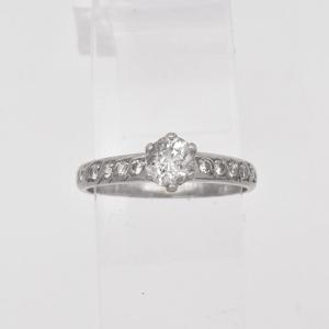 18ct White Gold 0.70ct Diamond Solitaire Ring 6‑claw Set Old Cut Size K 1977