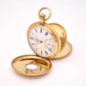 Montre de poche Zenith Favre-Leuba & Co Half Hunter en or 18 carats, 1922, 62,2 g, 43 mm