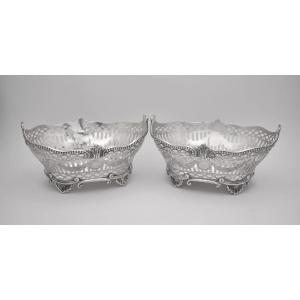 Panier à bonbons ajouré en argent massif 925, Elkington London, 1897