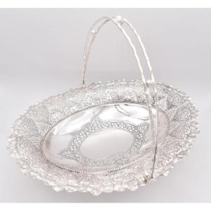 Antique Edwardian Sterling Silver Swing Handle Basket Sheffield 1903 Tc Jwc