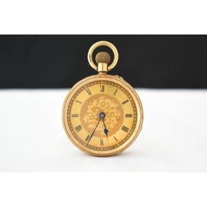 Victorian 18k Gold Ladies Fob Pocket Watch Stem Wind 34mm 31.1g