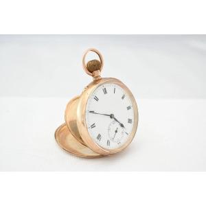 Antique 9ct Gold Half Hunter Pocket Watch Swiss Lever Dennison Case 51mm 92g