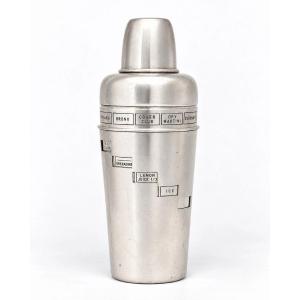 Shaker à cocktail italien vintage en argent sterling avec cadran rotatif « Dial-a-Drink » (rece
