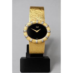 Montre pour femme Graff vintage (milieu du XXe siècle) en or 18 carats et diamants, avec bracel