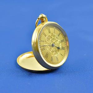 Montre de poche ancienne JW Benson en or 18 carats, échappement à cylindre, 32 mm, remontage à 