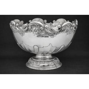 Coupe « Monteith » ancienne en argent sterling, époque édouardienne, signée Elkington (Londres,