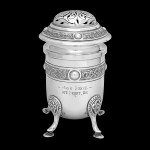 Pot-pourri ancien irlandais en argent sterling, de style celtique, signé Weir & Sons (Dublin, 1