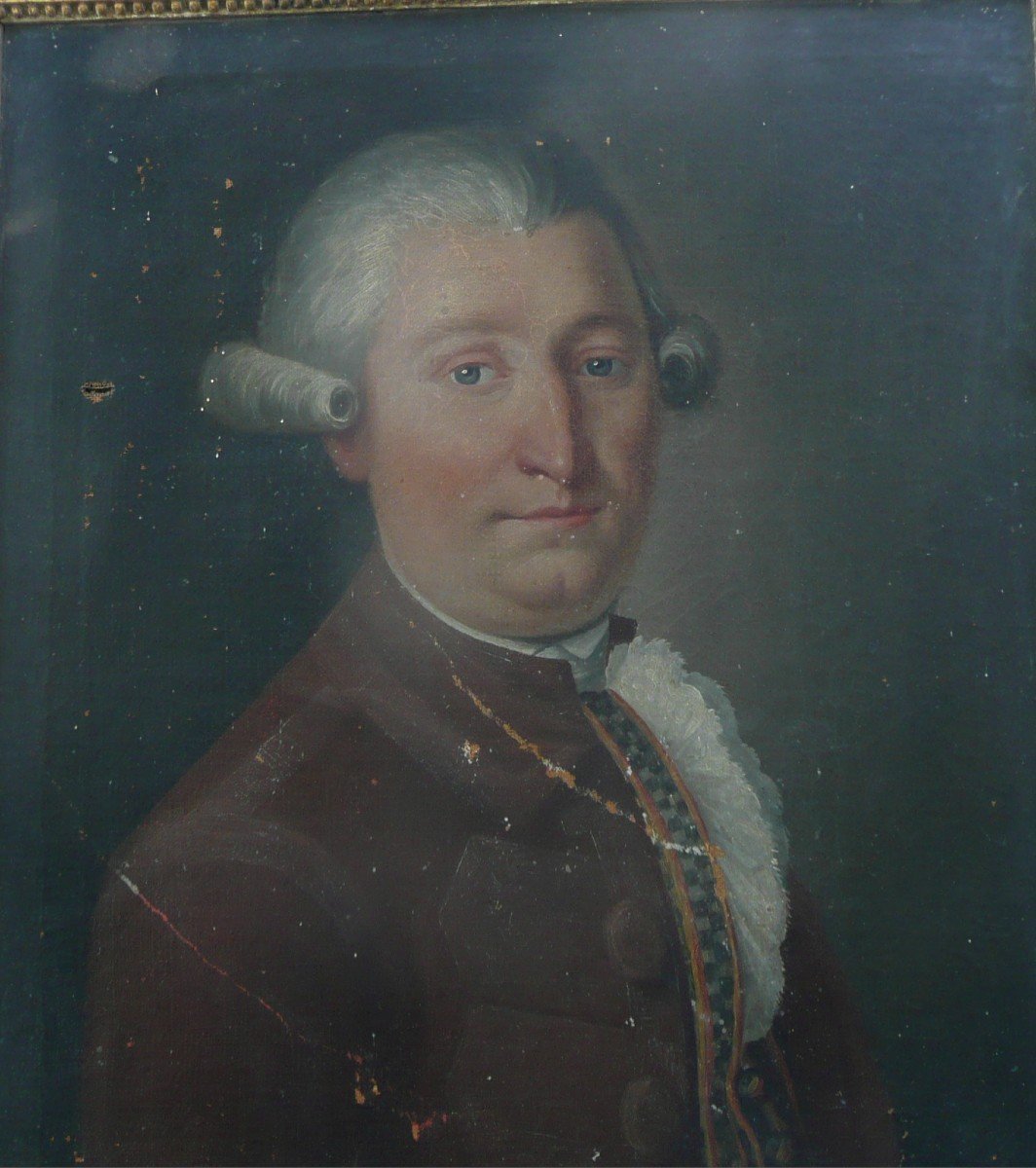 Huile Sur Toile Fin XVIIIème Portrait De Gentilhomme