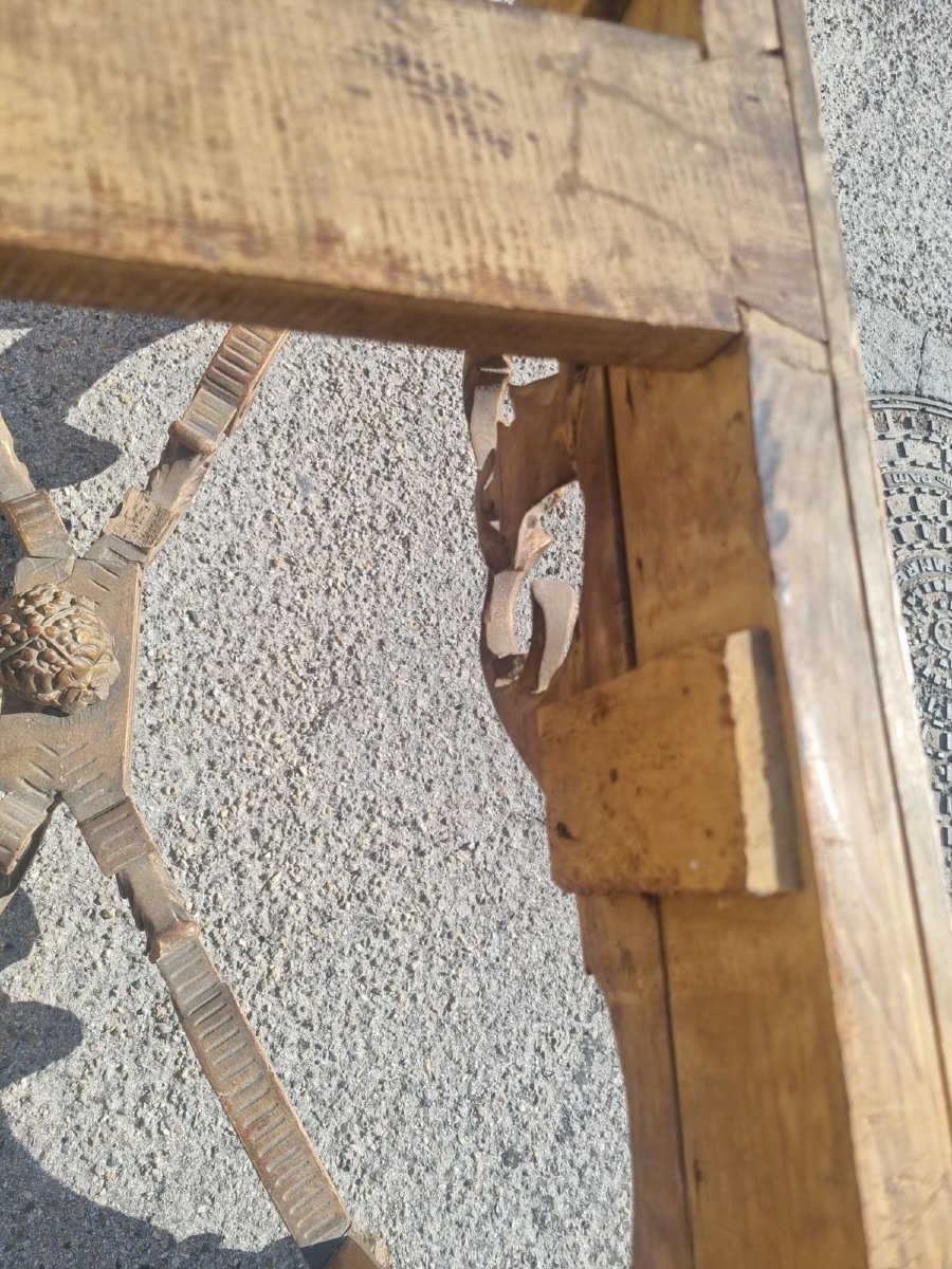 Console En Bois Sculpte Et Dore En Partie Epoque Louis XIV.  XVIIIeme Siecle-photo-4
