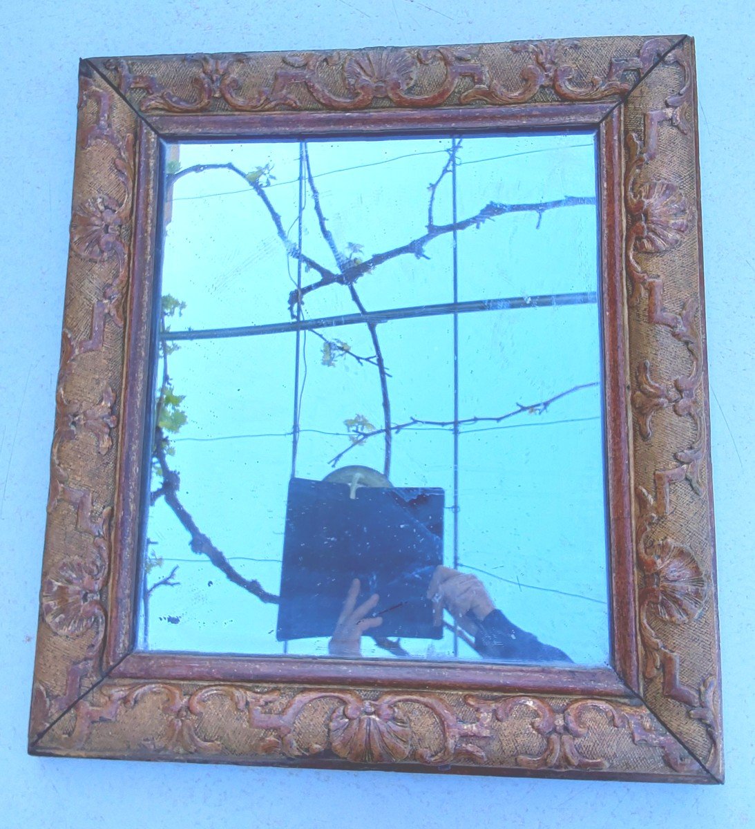Miroir Cadre Berain En Bois Sculpte Et Dore Epoque XVIIIeme-photo-2