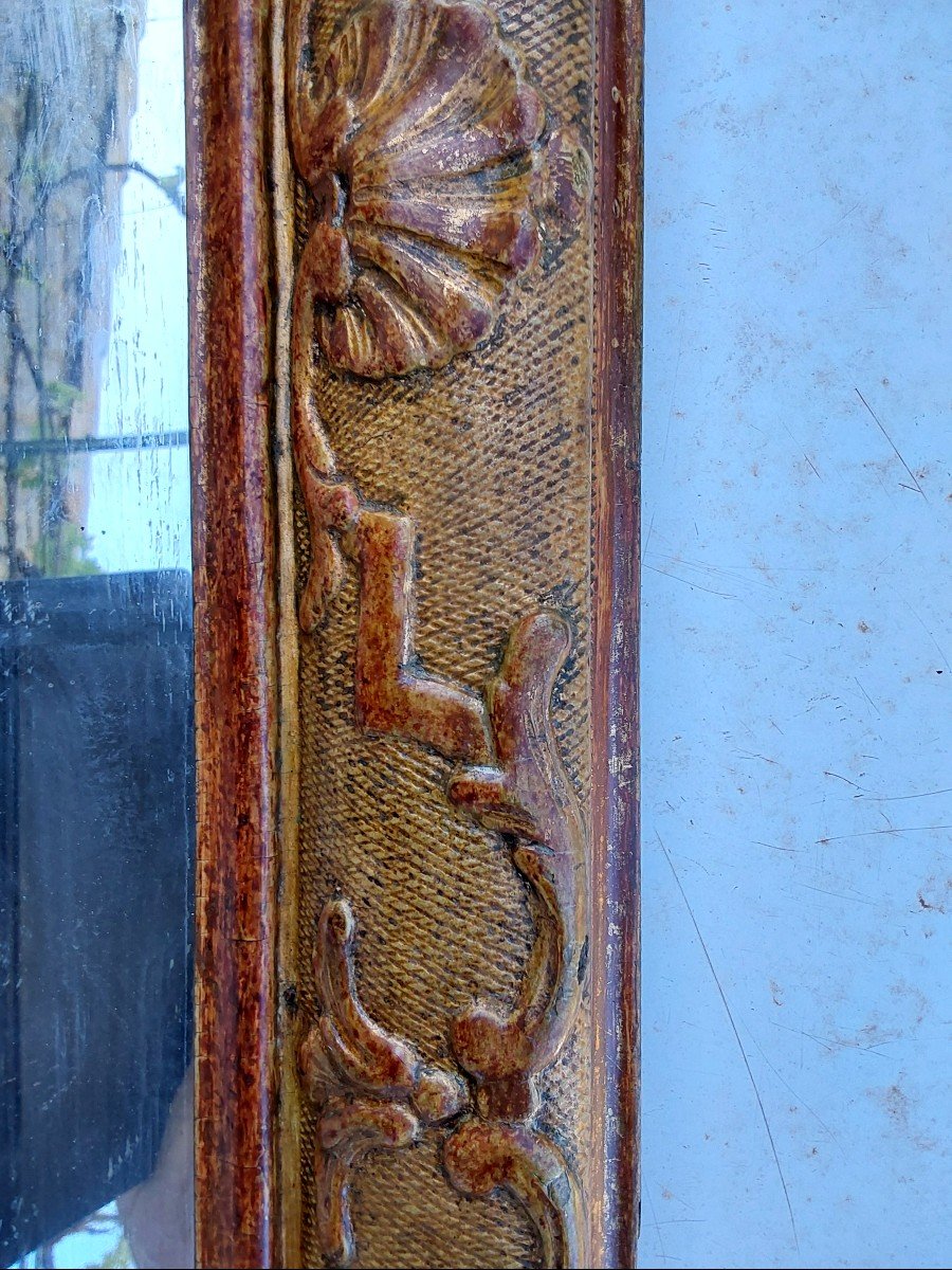 Berlin Frame Mirror In Carved And Gilded Wood 18th Century-photo-3