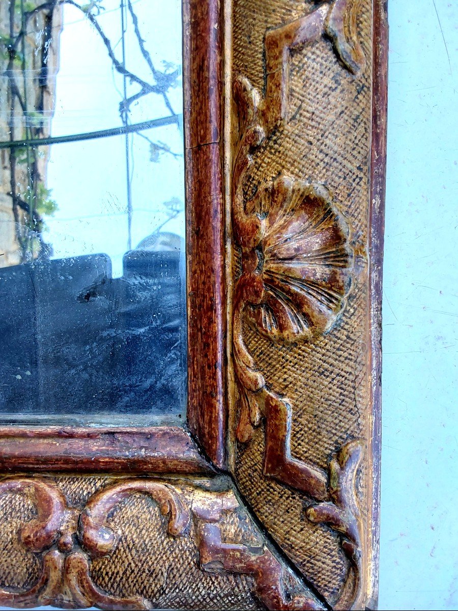 Berlin Frame Mirror In Carved And Gilded Wood 18th Century