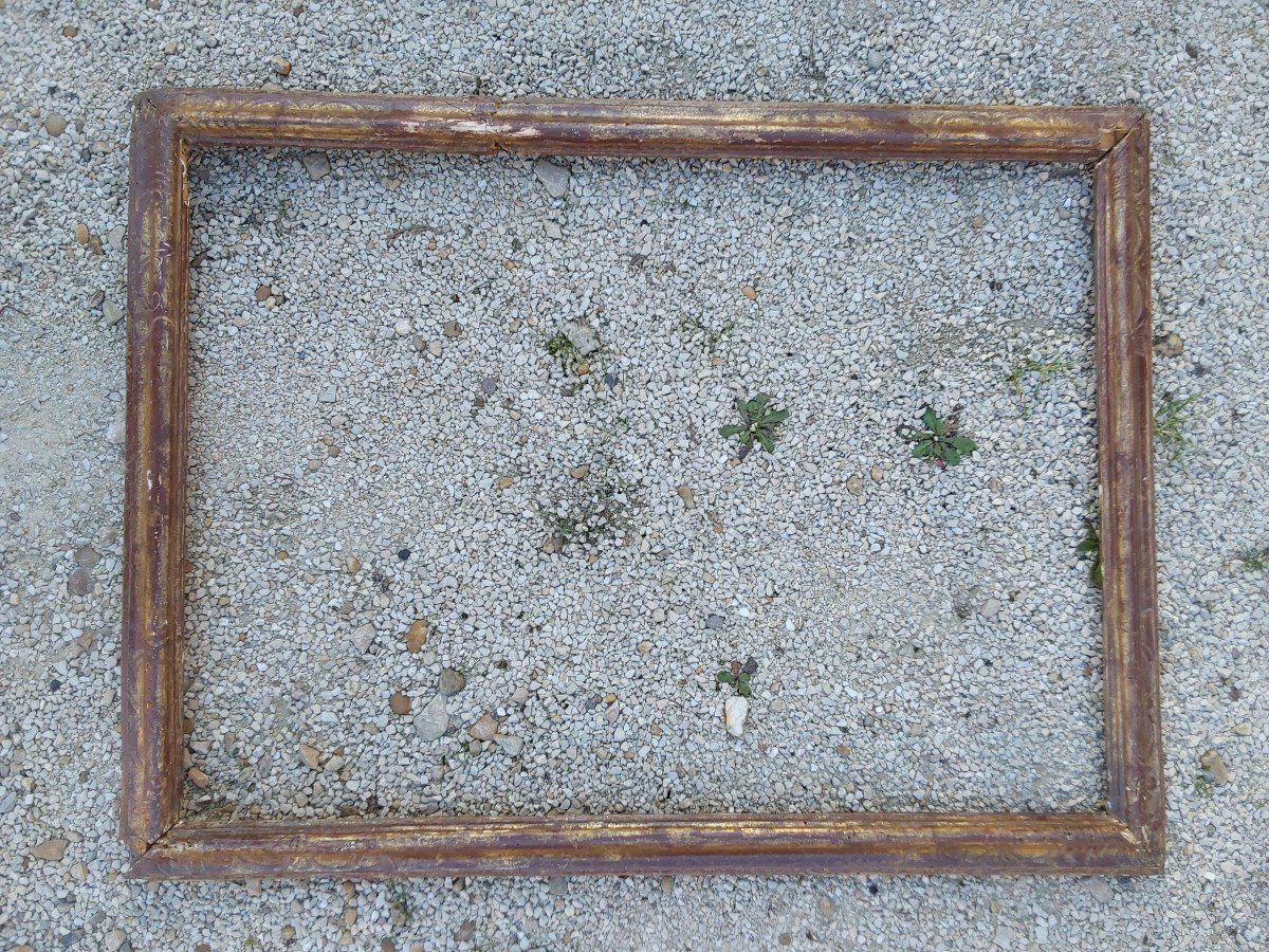 Provencal Baguette Frame In Carved And Gilded Wood, 18th Century