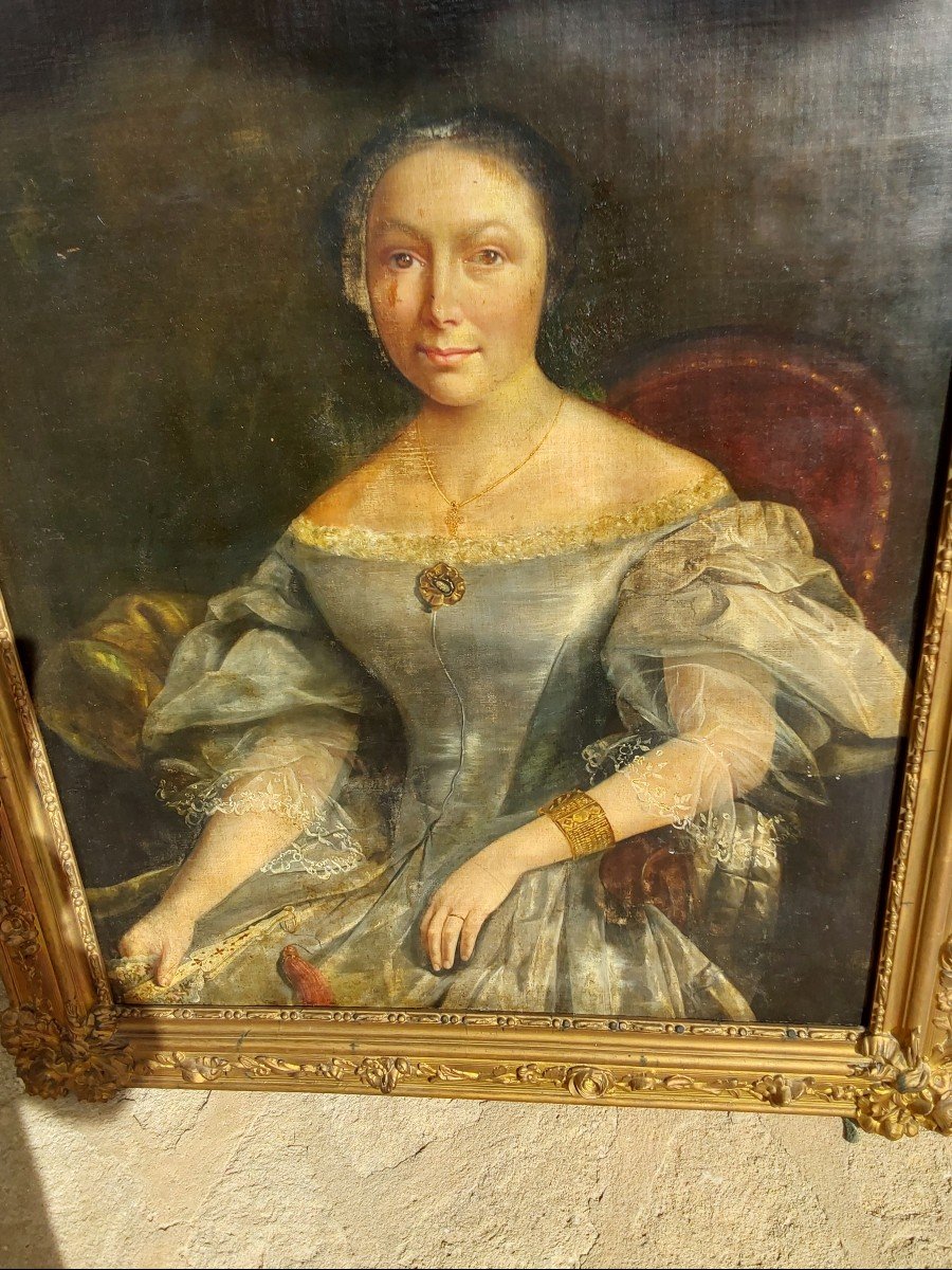 Laege Oilvon C1nvas Portrait Oh 4oung Xoman-photo-2