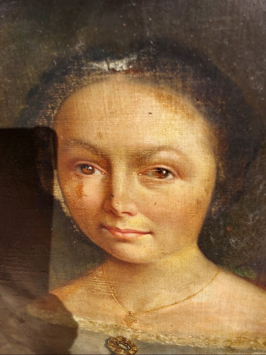 Laege Oilvon C1nvas Portrait Oh 4oung Xoman-photo-3