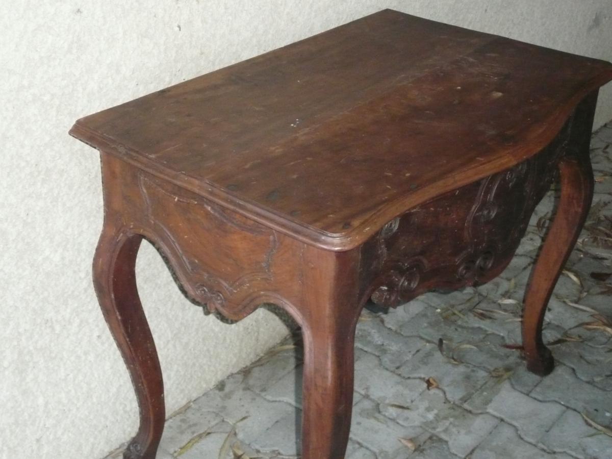 Table Console Provencale En Noyer Modède De Fourques-photo-3