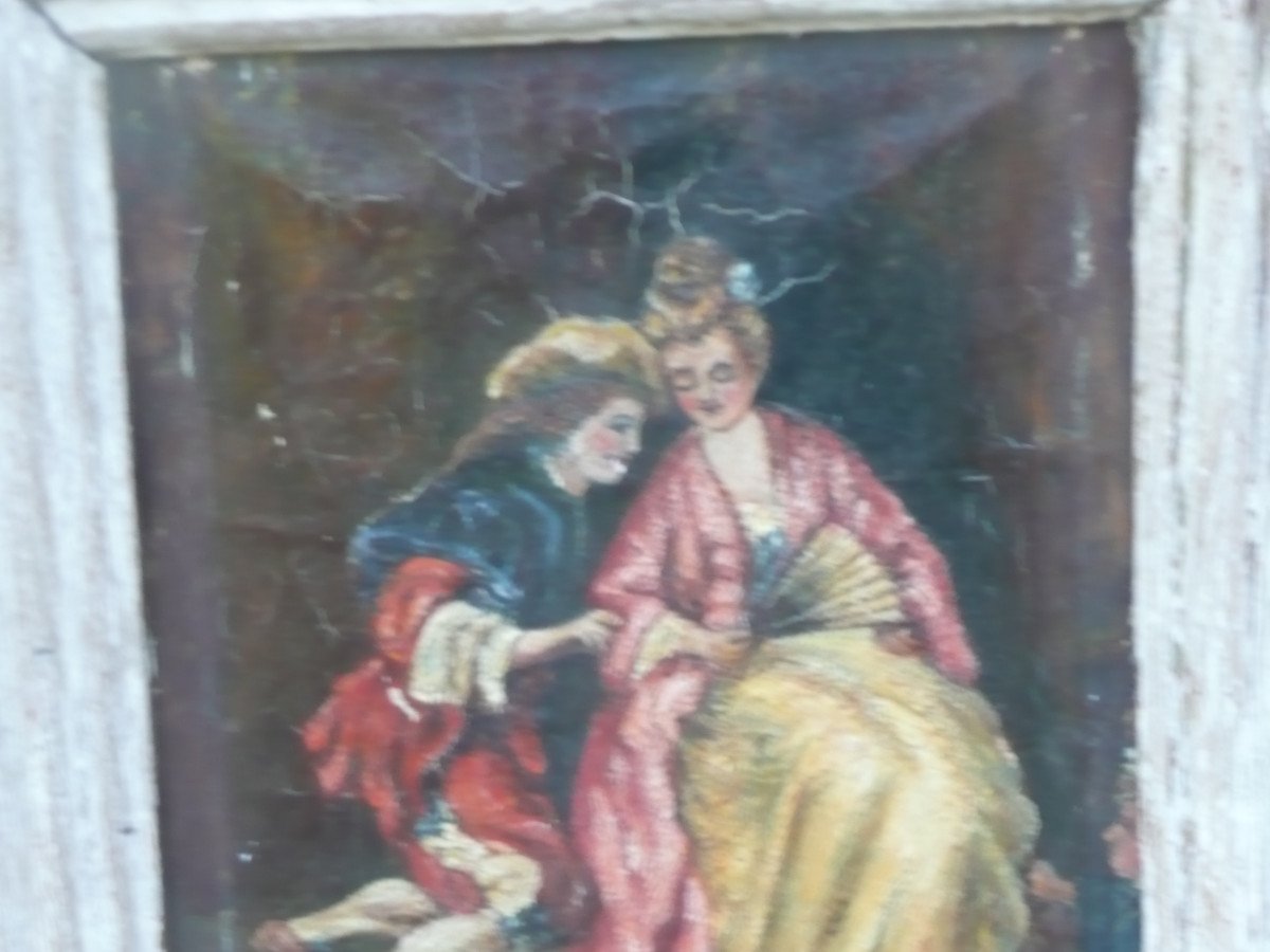 Oil On Canvas French School XVIIIth In A Period Frame-photo-2