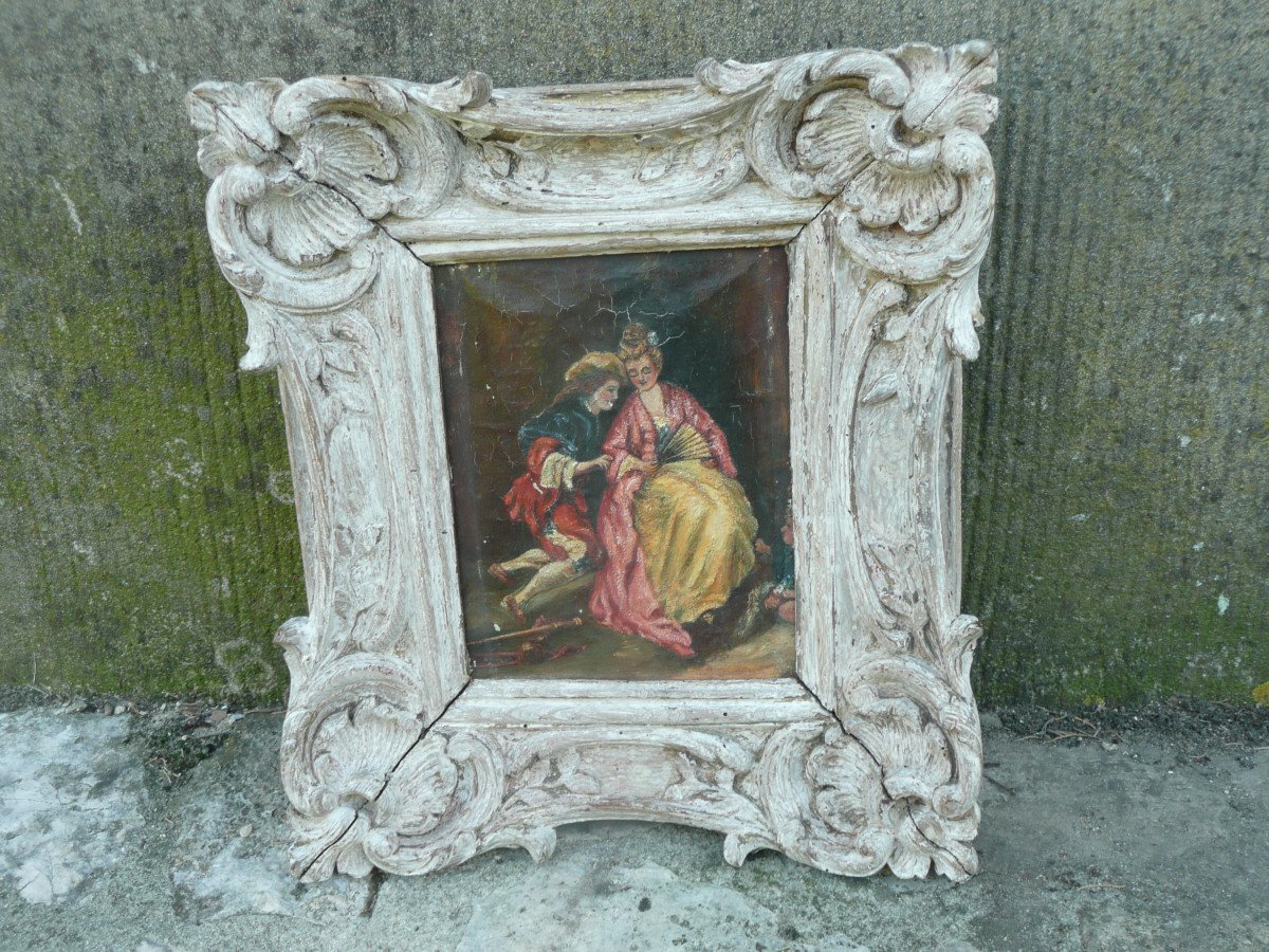 Oil On Canvas French School XVIIIth In A Period Frame