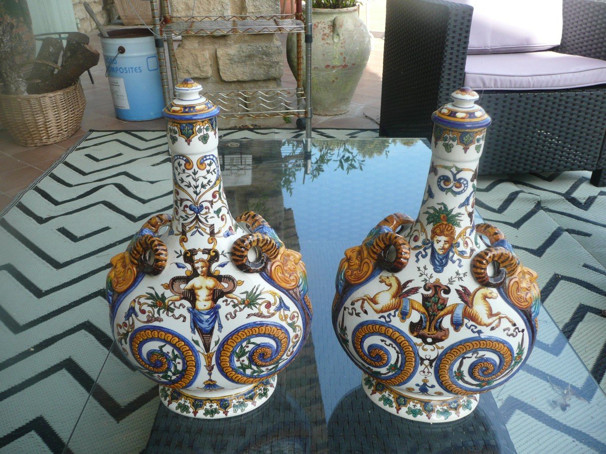 Pair Of Gourds In Gien Nineteenth-photo-2