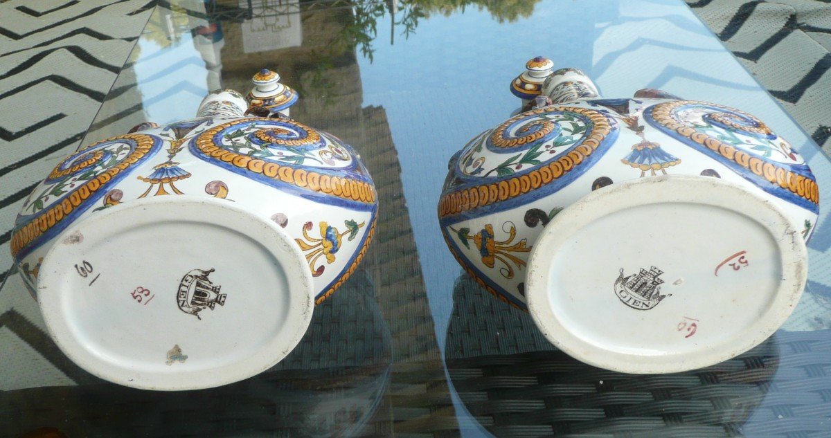 Pair Of Gourds In Gien Nineteenth-photo-4