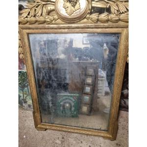 Large Mirror In Carved And Gilded Wood, Louis XVI Period