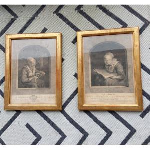 Paire De Cadres Baguettes Plates Epoque Louis XVI.  Fin 18eme