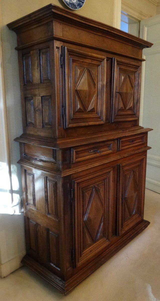 Buffet Quatre Portes En Diminutif Louis XIV En Noyer-photo-4