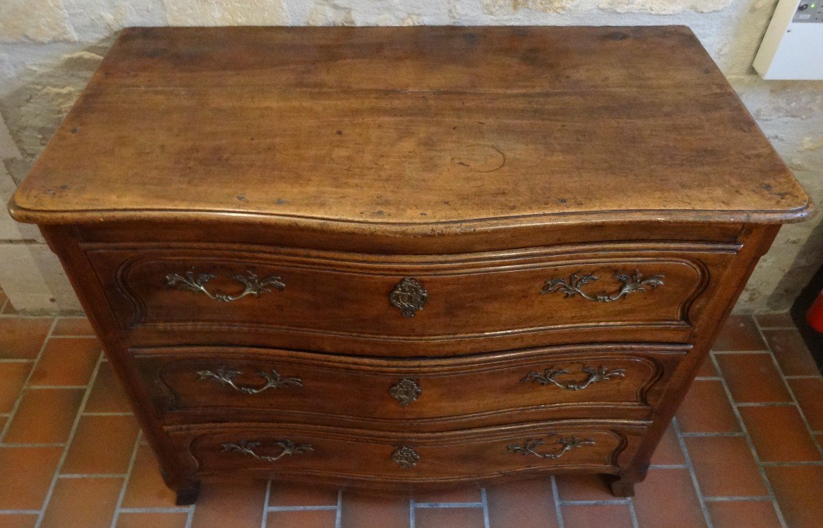 Importante Commode Louis XV En Noyer XVIII° Siècle -photo-4