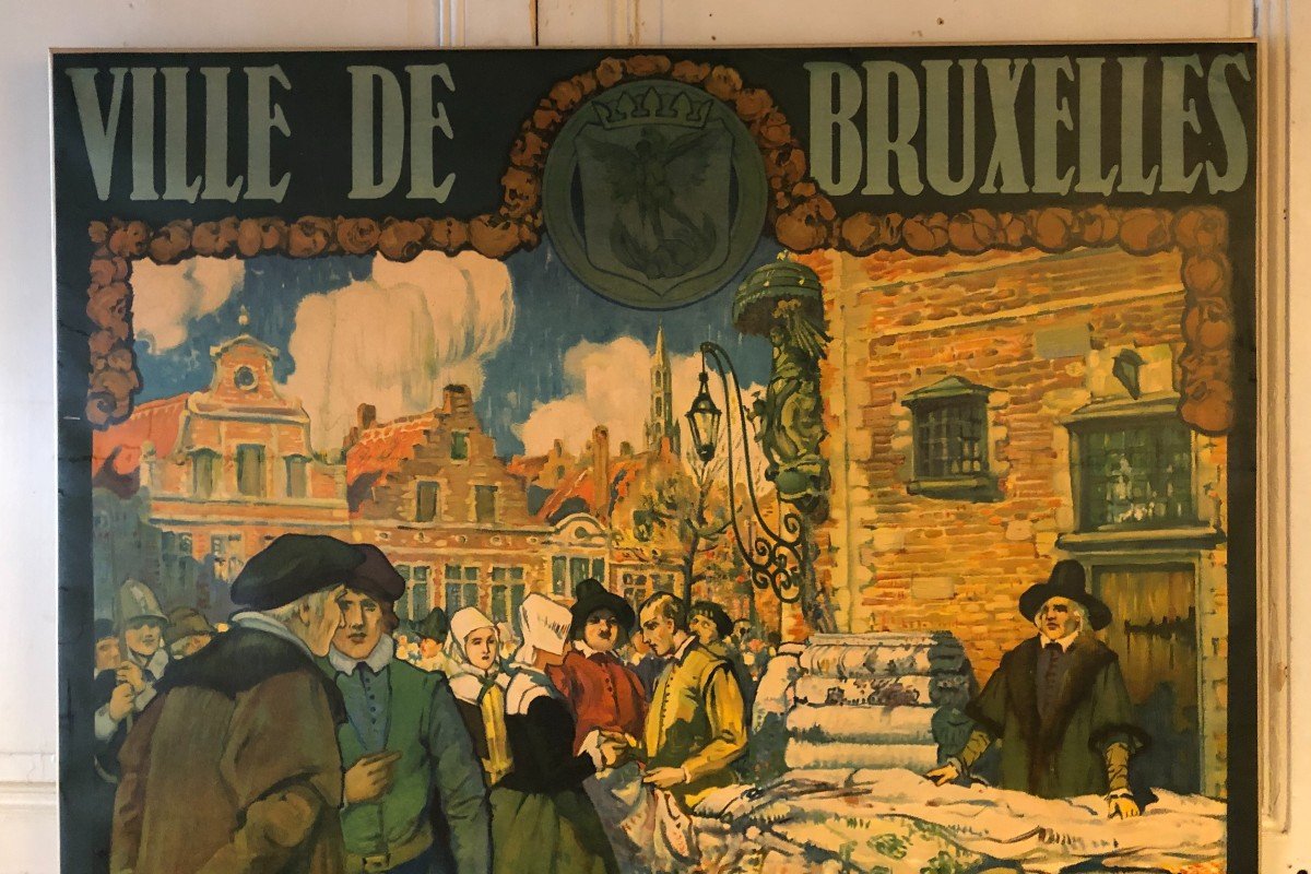 Affiche 2° Foire Commerciale De Bruxelles d'Après F Toussiant 1921-photo-2