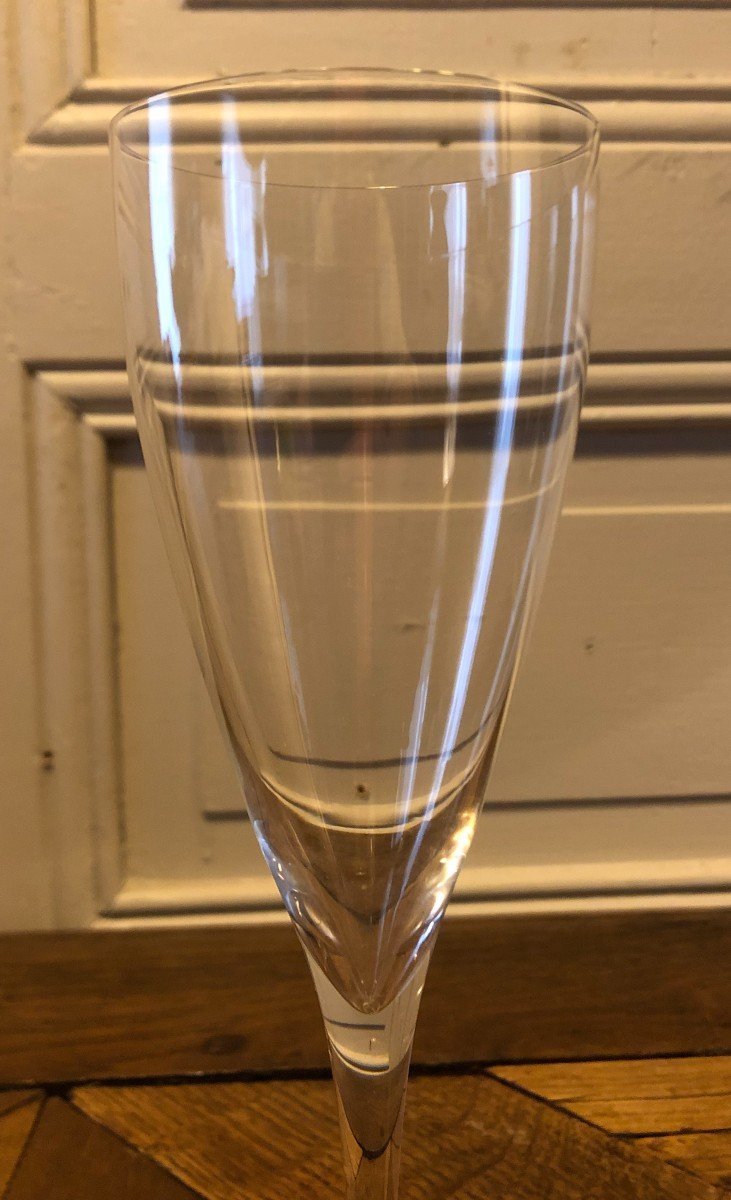 10 Baccarat Crystal Water Glasses Don Perignon Model-photo-3