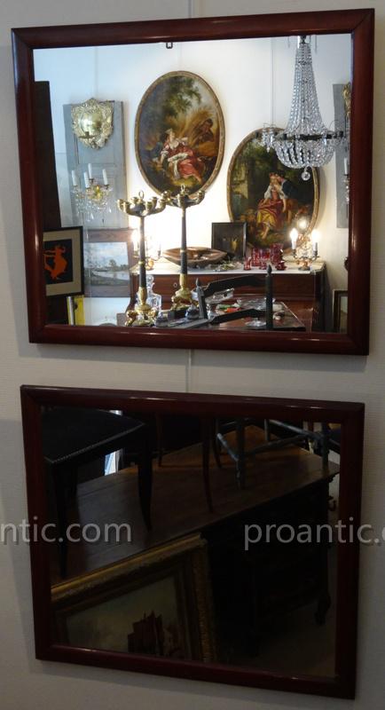 Pair Of Art Deco Mirrors Wooden Mahogany-stained-photo-3