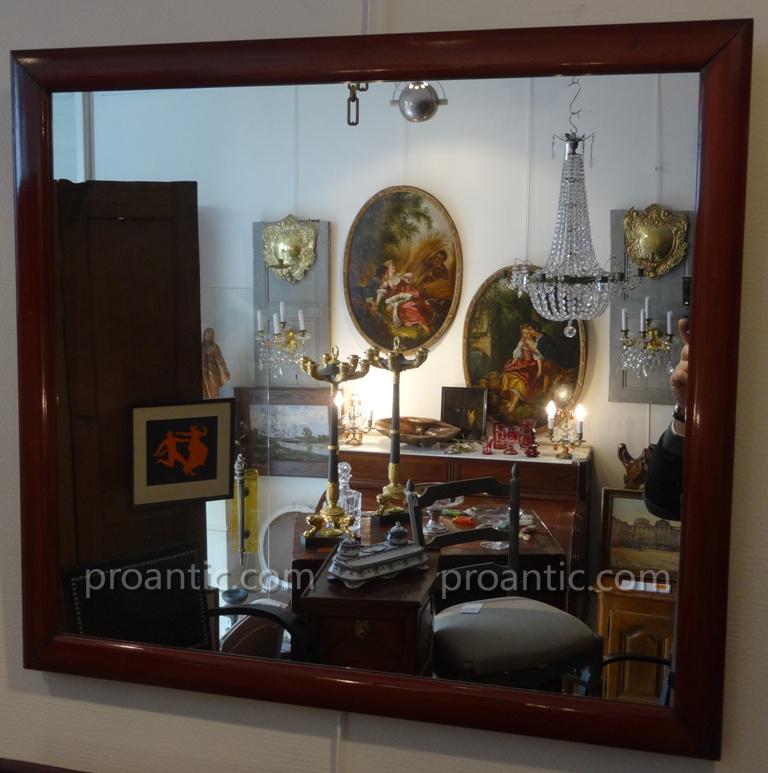 Pair Of Art Deco Mirrors Wooden Mahogany-stained-photo-4