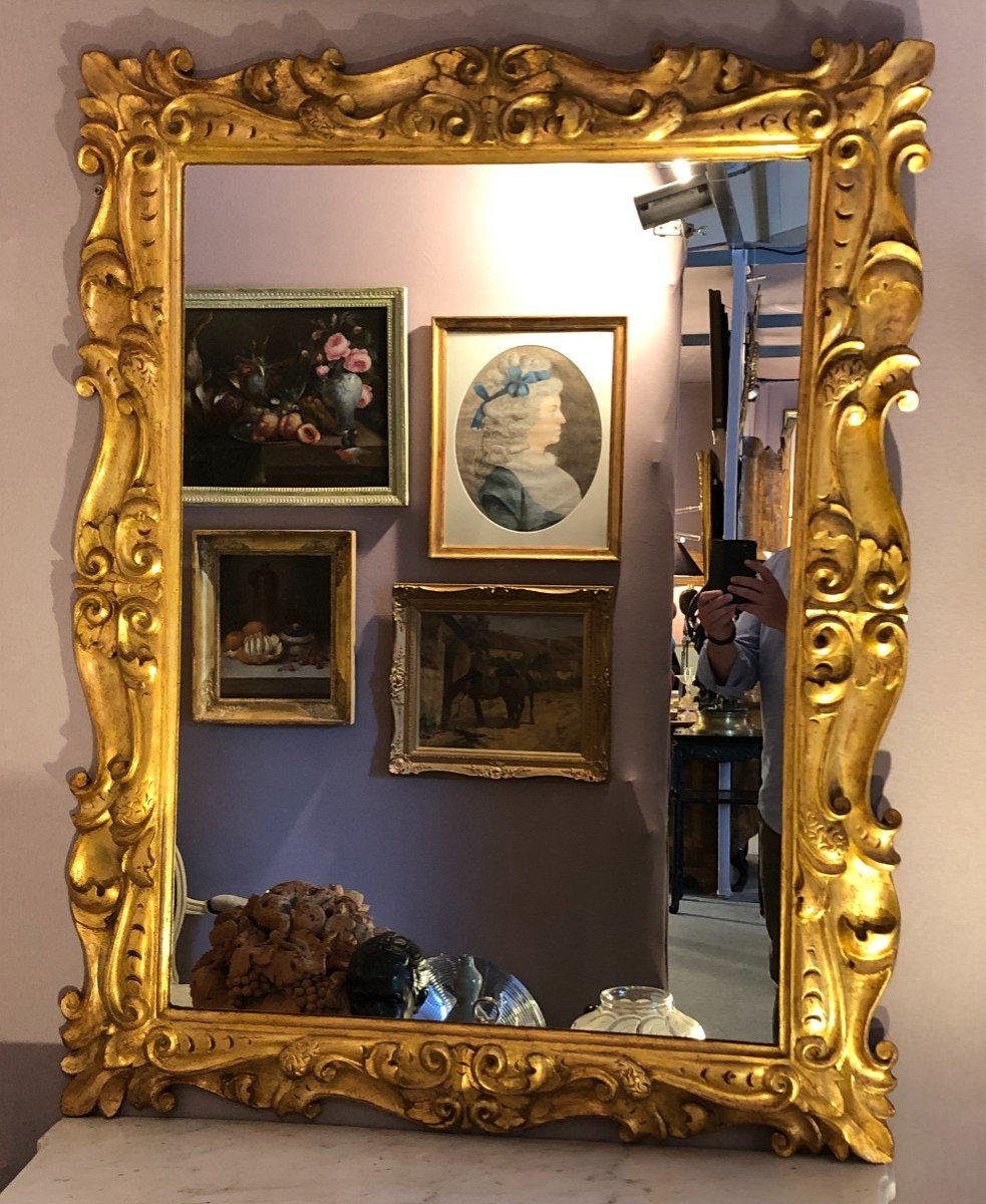 Golden　Proantic:　Baroque　In　XIXth　Italian　Century　Mirror　Wood