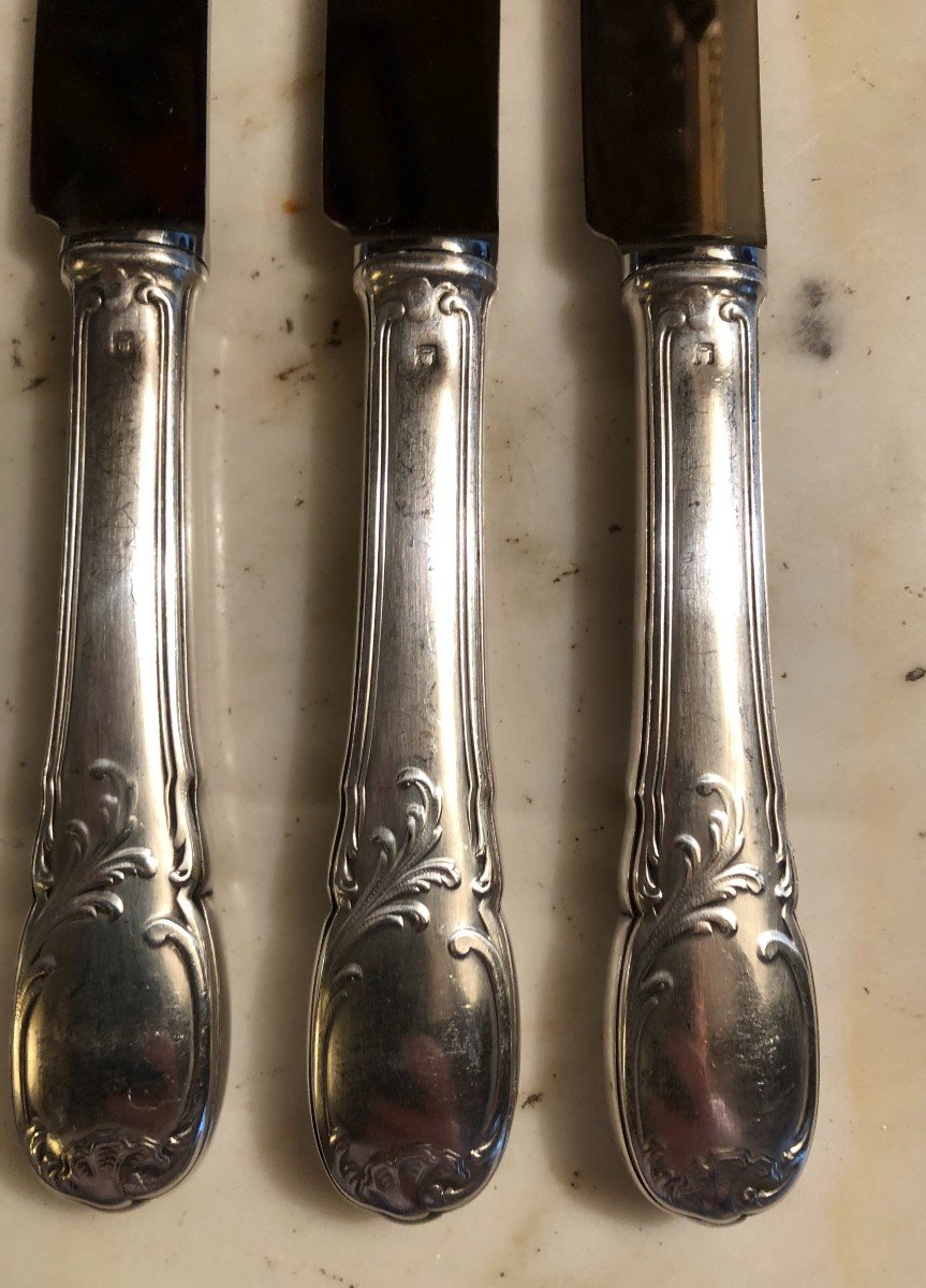 Suite De Douze Couteaux Style Louis XV Lame Inox -photo-4