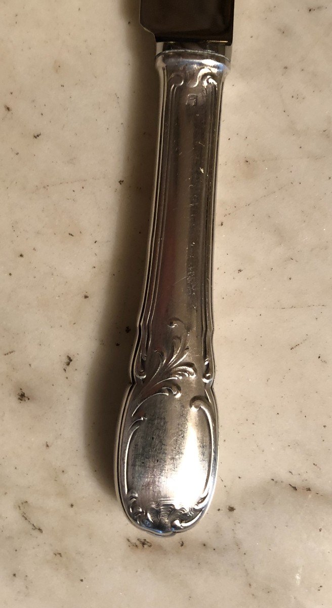 Suite De Douze Couteaux Style Louis XV Lame Inox -photo-2