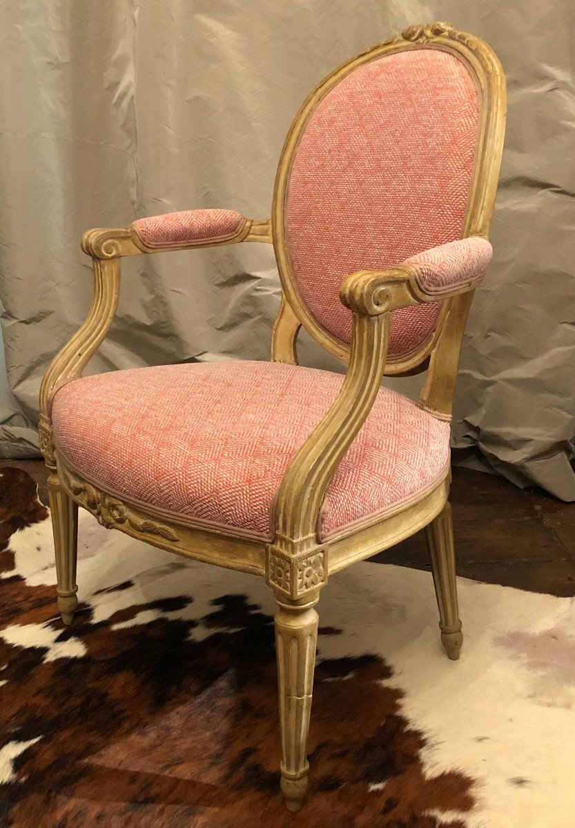 Paire De Fauteuils Louis XVI Estampill&eacute;s Bonnemain XVIII&deg; Si&egrave;cle-photo-3