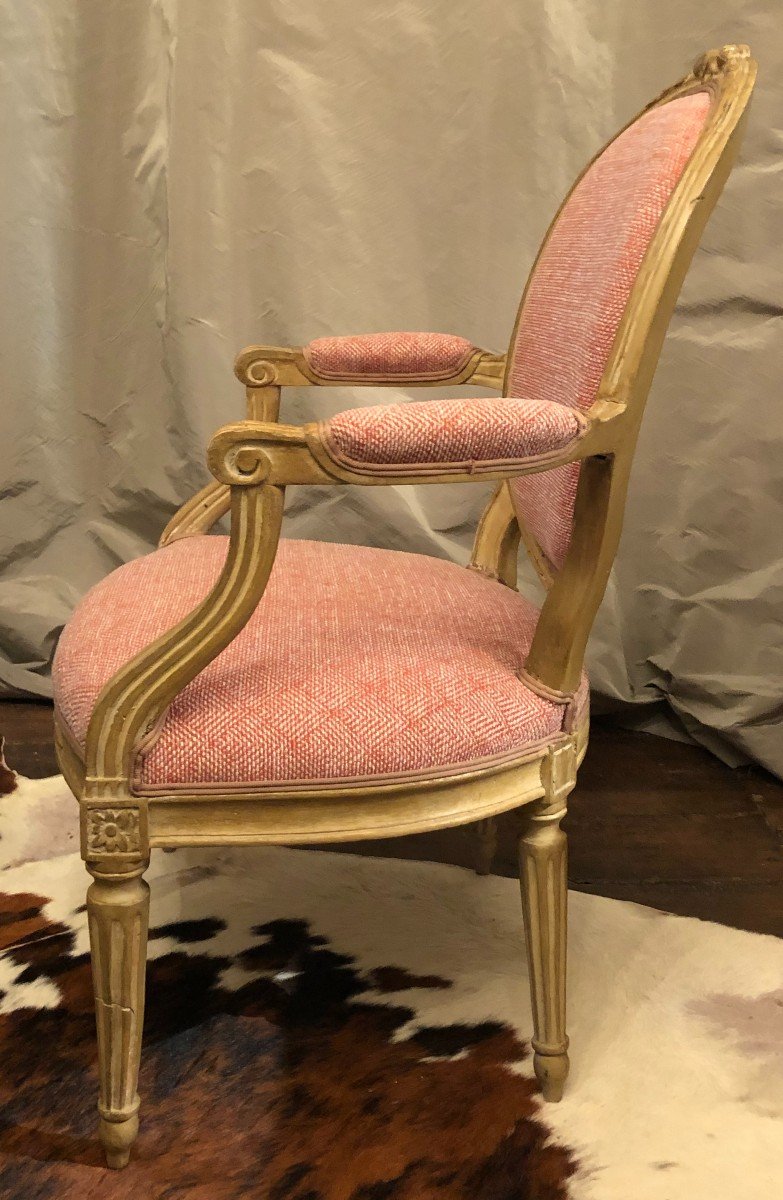 Paire De Fauteuils Louis XVI Estampill&eacute;s Bonnemain XVIII&deg; Si&egrave;cle-photo-7