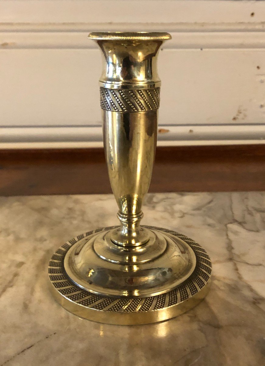 Pair Of Empire Bronze Candlesticks-photo-4
