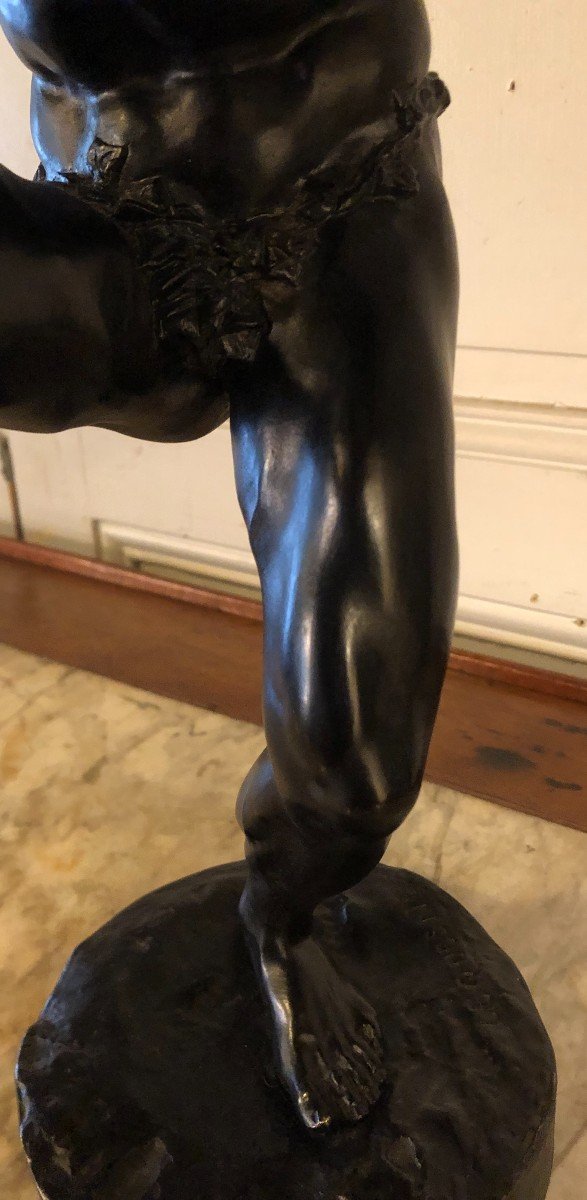“fauna Playing The Flute” Bronze After Lequesne Published By Gautier -photo-4