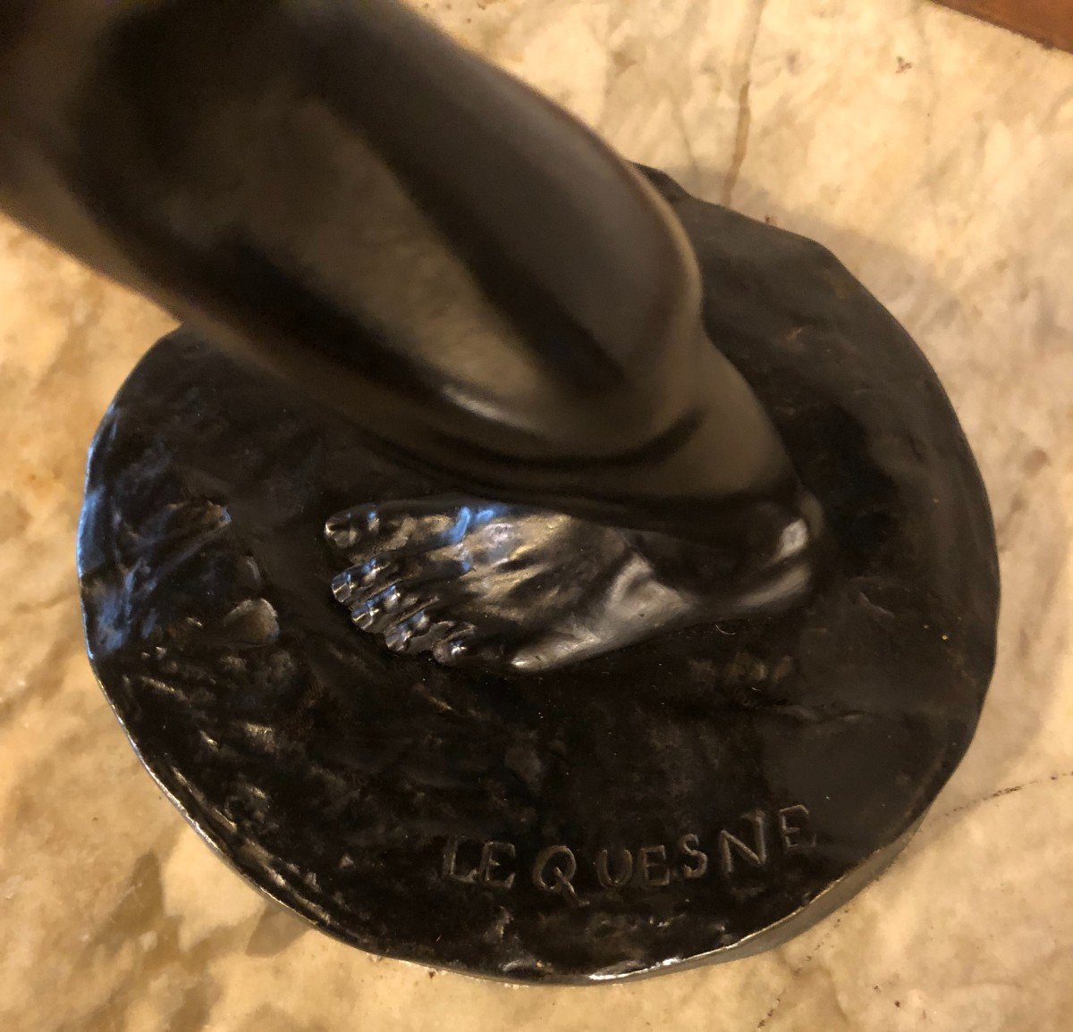 " Faune Jouant De La Flûte " Bronze d'Après Lequesne édité Par Gautier -photo-6