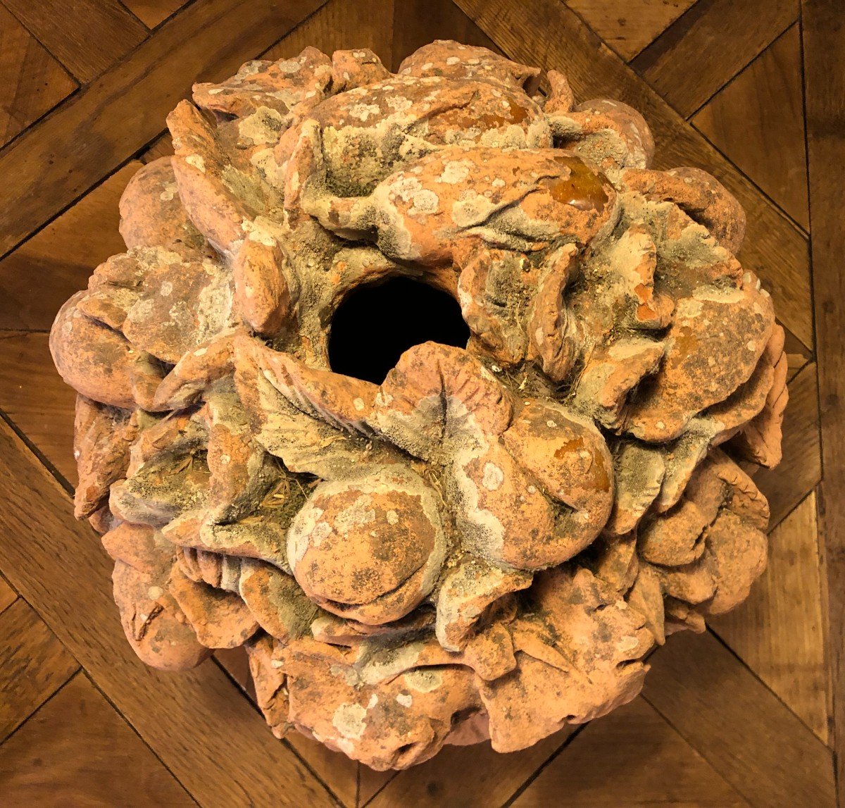 Important Terracotta Fruit Basket 19th Century-photo-8