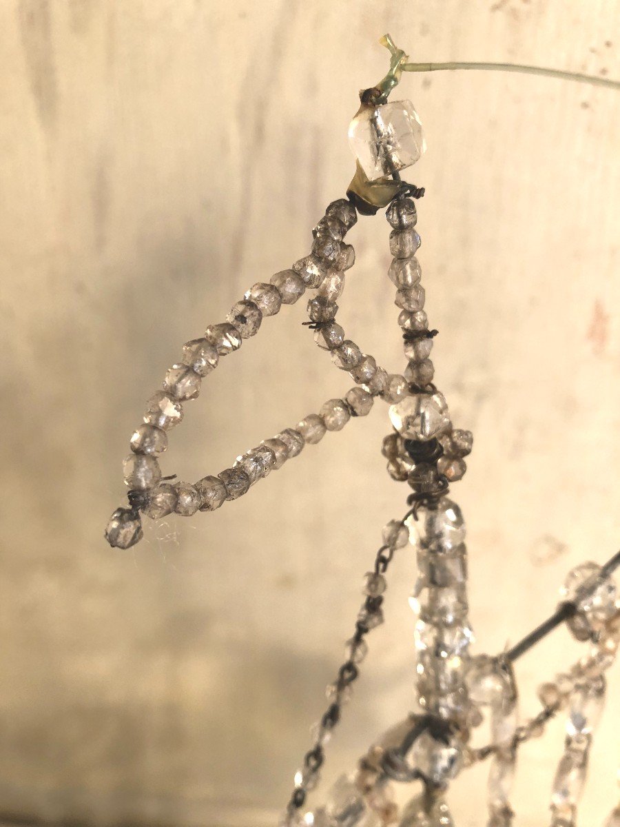 Ex Voto Boat In Pearls And Glass Tassels 19th Century -photo-1