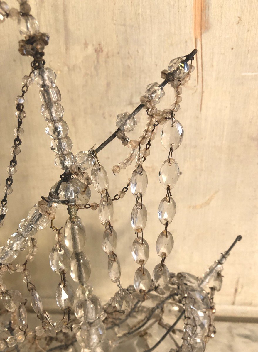 Ex Voto Boat In Pearls And Glass Tassels 19th Century -photo-2
